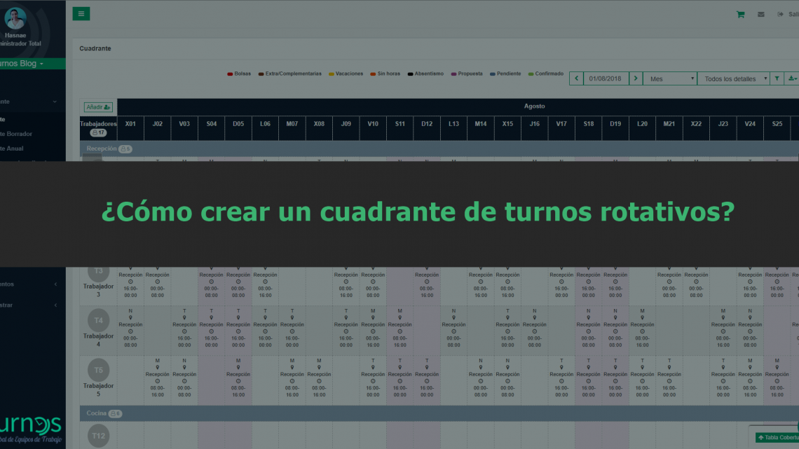 ¿Cómo hacer un cuadrante de turnos rotativos?